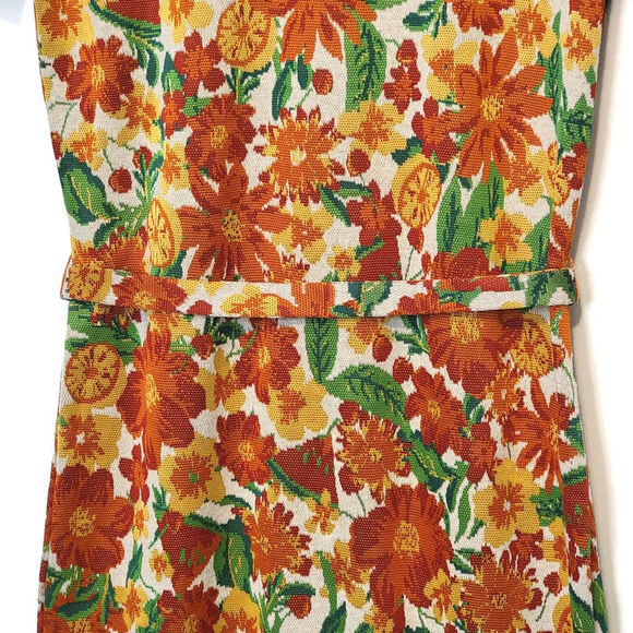 ZARA Floral Short Sleeve Mock Neck Jacquard Straight Sheath Midi Dress Size S - Picture 6 of 16